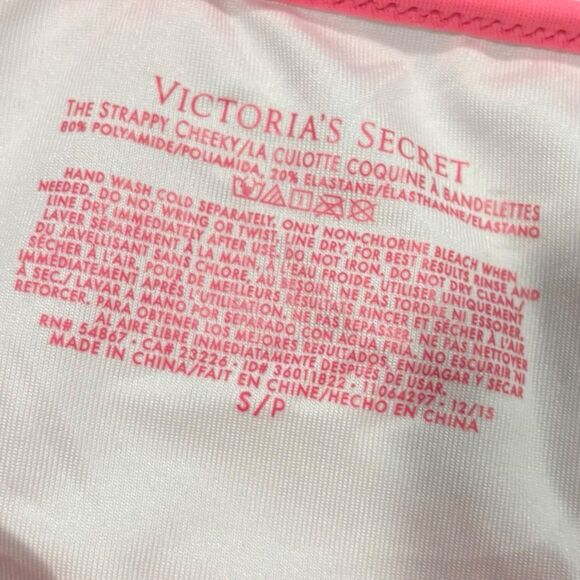 Victoria’s Secret Bikini Set Strappy Cheeky Pebble Dot Print Triangle Neon Small - Picture 7 of 10